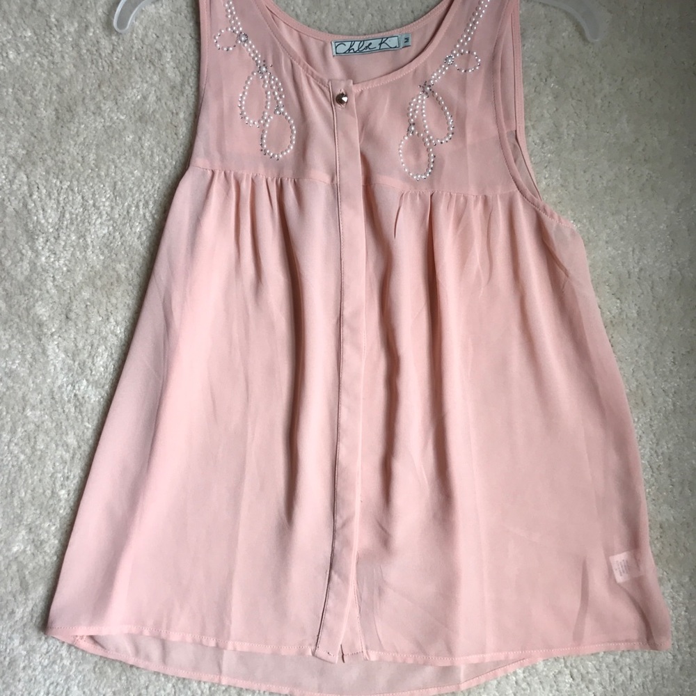 Casual, sheer button up blouse